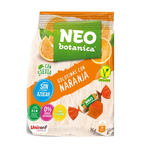 Bomboane gumate vegane cu aroma de portocale, fara gluten si fara zahar adaugat, Neo Botanica 72g