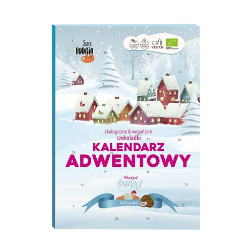 Calendar de Advent cu ciocolata bio fara gluten, Super Fudgio 100g
