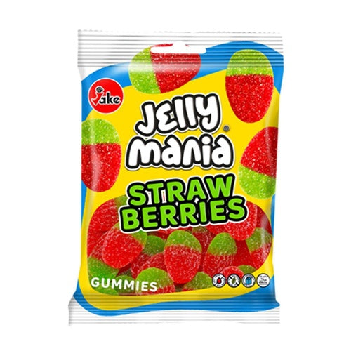 Jeleuri gumate fara gluten cu aroma de capsuni, Jake 100g