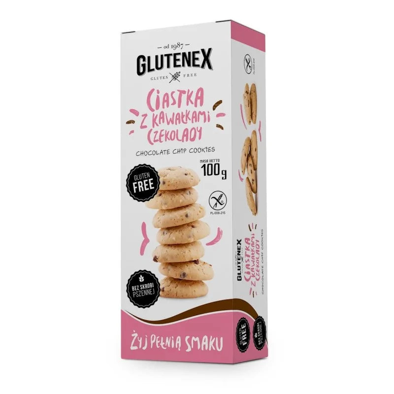 Biscuiti fara gluten cu bucati de ciocolata, Glutenex 100g