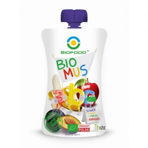 Piure prune-mere-banane bio fara gluten, Biofood 90g
