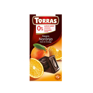 Ciocolată amară cu portocale 0 zahăr 75g